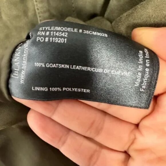 Blank NYC goatskin leather jacket men’s size large - Picture 3 of 5